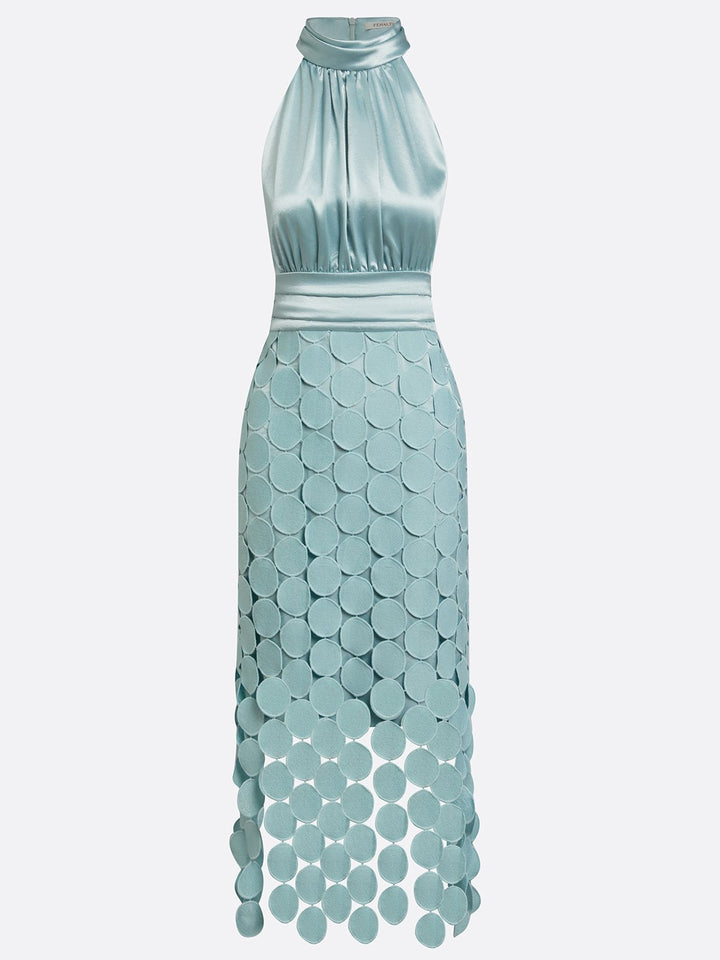 Amabel - Vestido midi con cuello halter de lujo