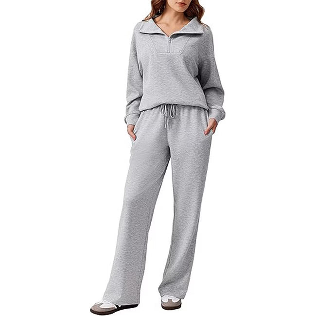 Maud - Conjunto de dos piezas con media cremallera y corte relajado