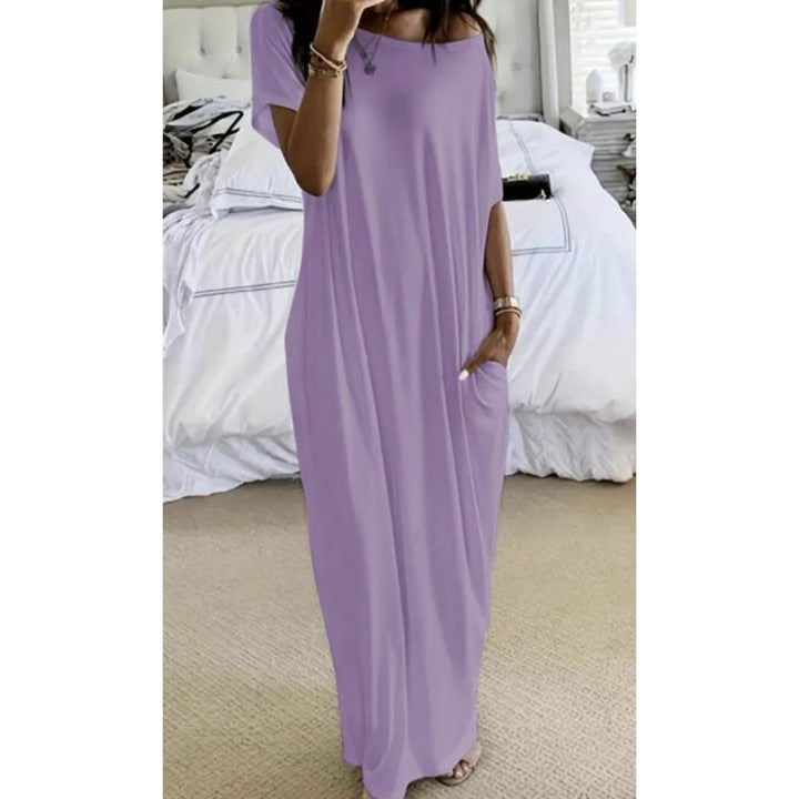 Adalynne - Vestido largo holgado de un solo hombro