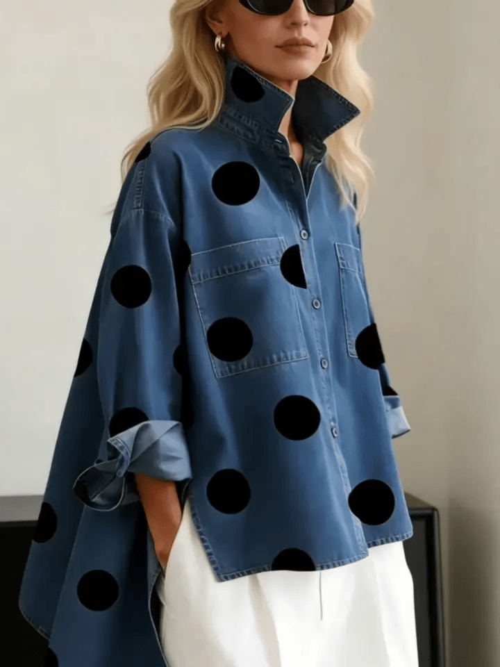 Kelsey - Blusa bordada de tacto suave