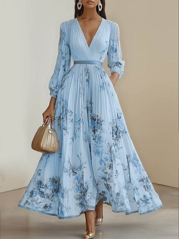 Nadia - Vestido midi plisado floral