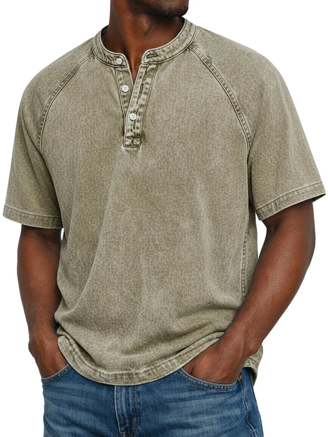 Flynn - Camiseta de algodón vintage con lavado suave