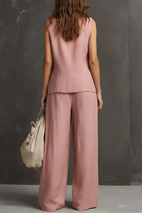 Heloise - Conjunto de chaleco transpirable y pantalón de pernera ancha