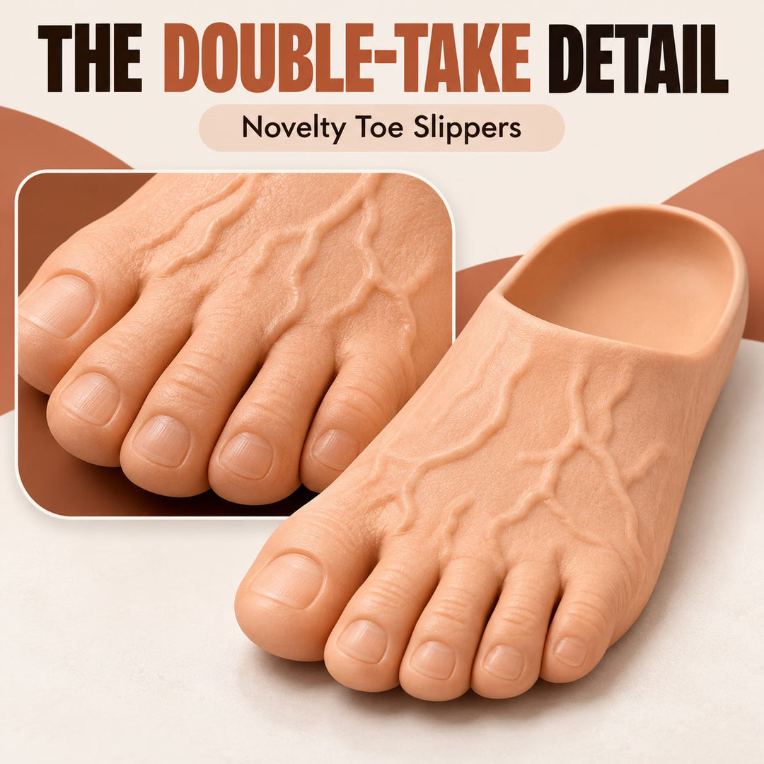Alois - Zapatillas de casa divertidas de puntera abierta