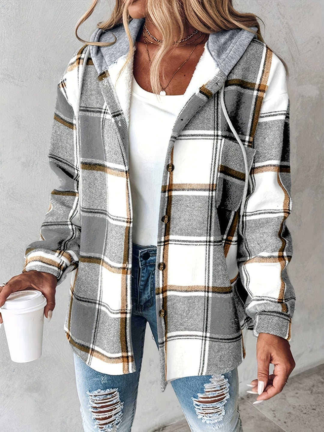 Genevessa - Chaqueta con capucha de tacto suave