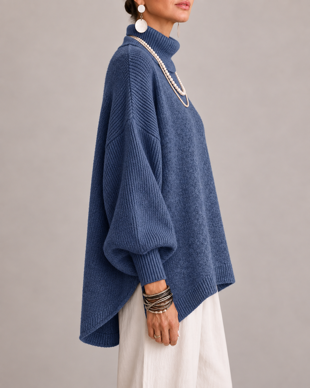 Aislin - Jersey de punto de cuello alto oversize