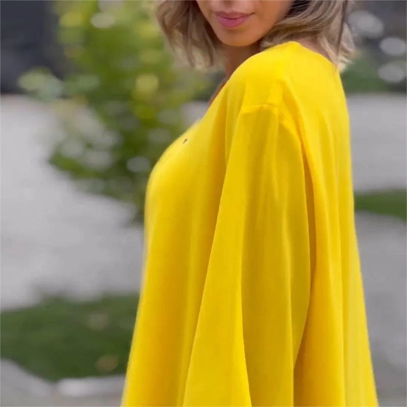 Brinavelle - Blusa túnica de gasa fluida