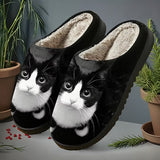 Zita - Zapatillas de casa tipo pala con estampado de gato ultrasuaves