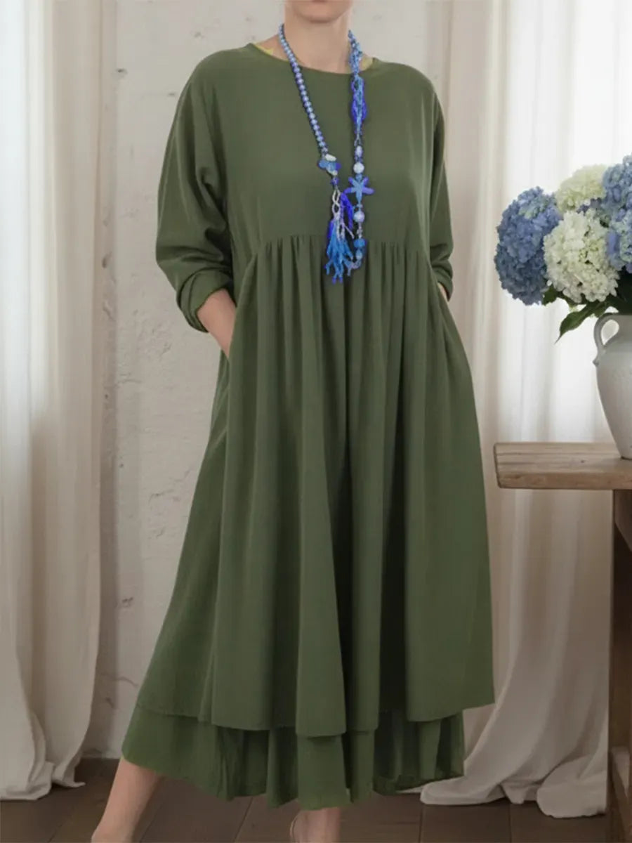 Agatha - Vestido midi evasé de tacto suave