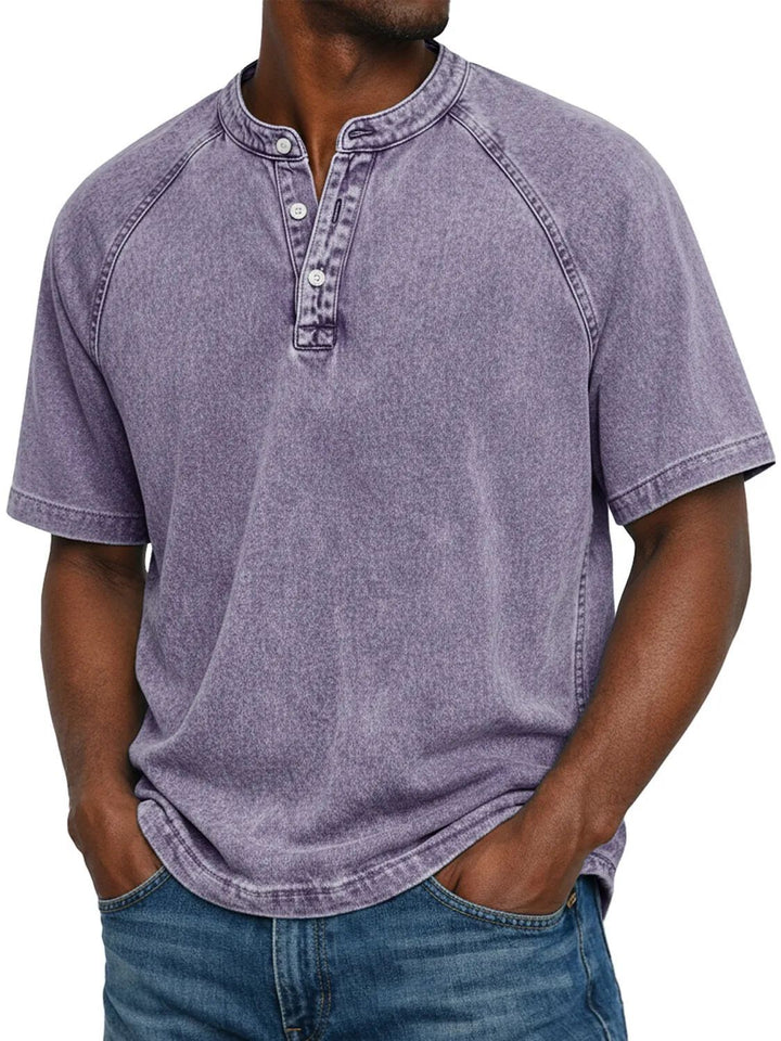 Flynn - Camiseta de algodón vintage con lavado suave