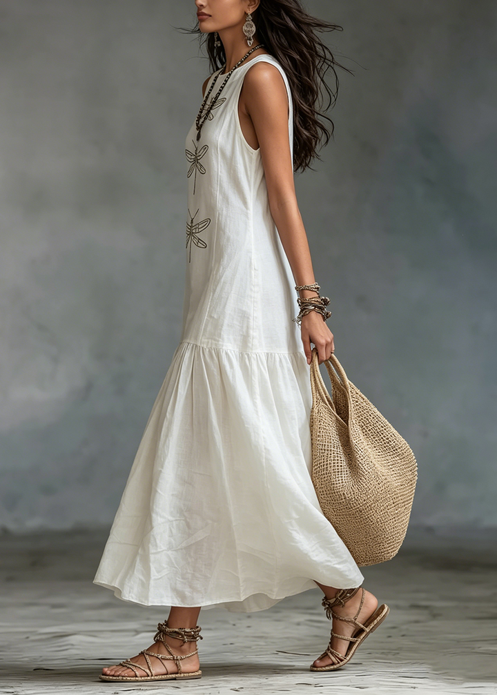 Caelisse - Vestido largo de lino ligero