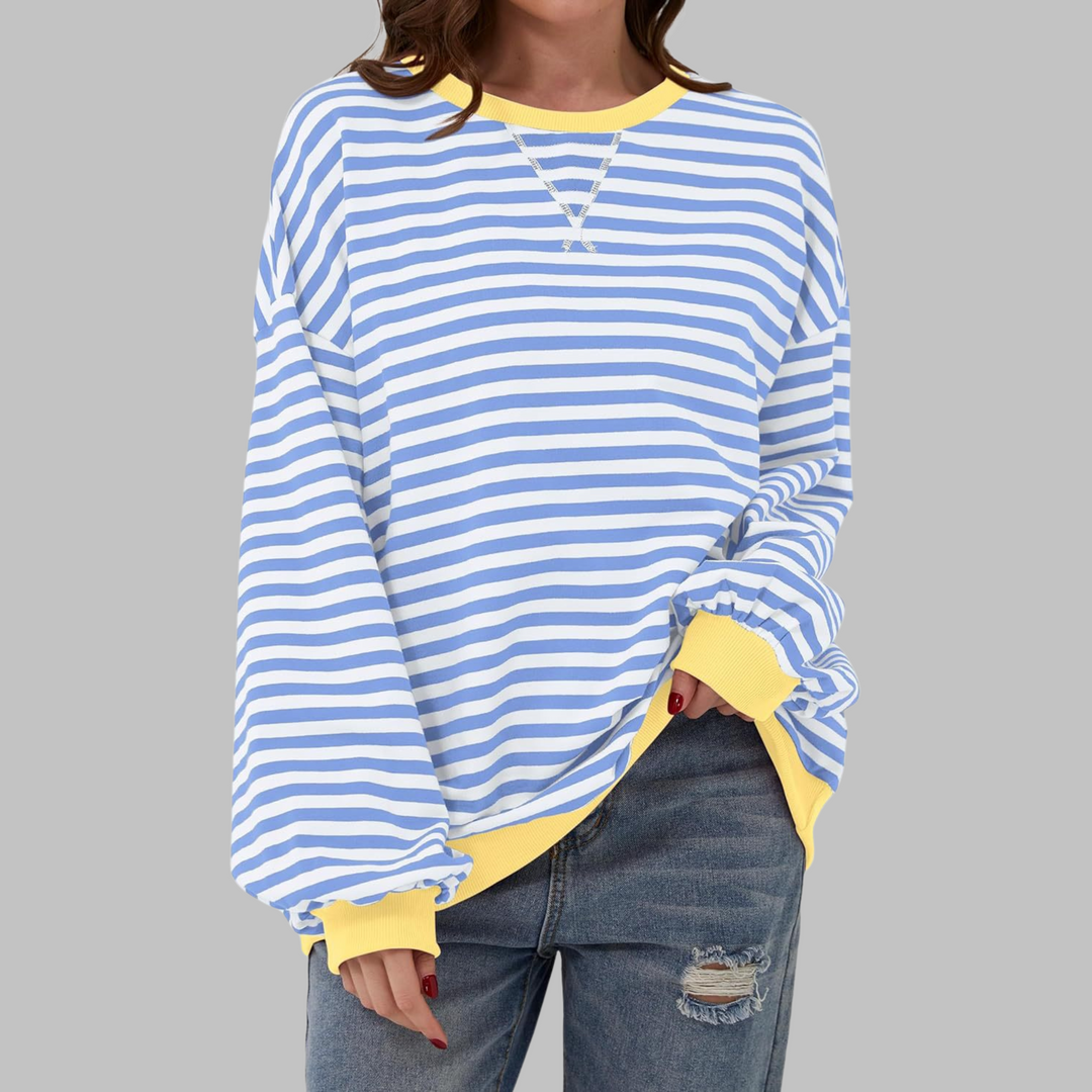Adelia - Sudadera a rayas de manga larga y tacto suave
