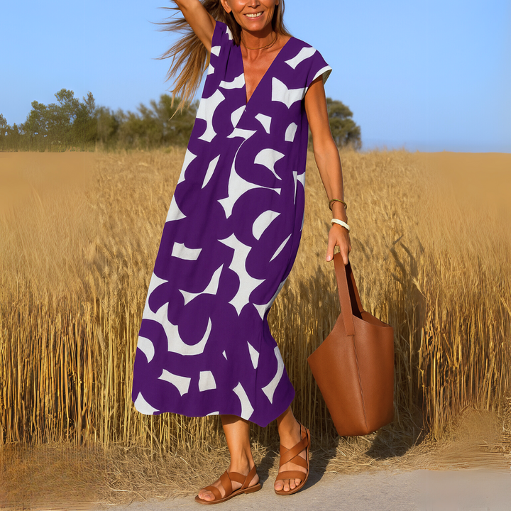 Tallisia - Vestido midi con escote en V y tacto suave