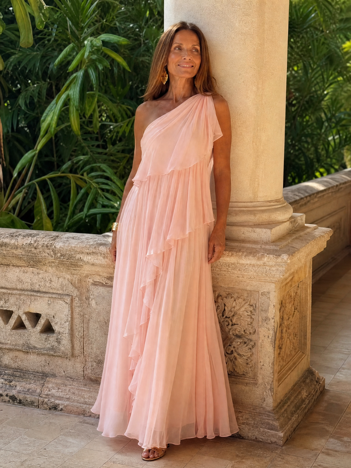 Katriana - Vestido largo con volantes de tacto suave
