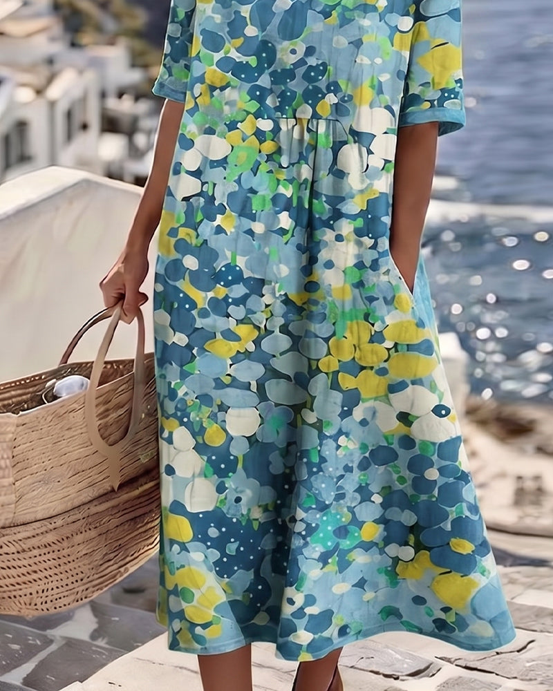 Adria - Vestido midi evasé de tacto suave