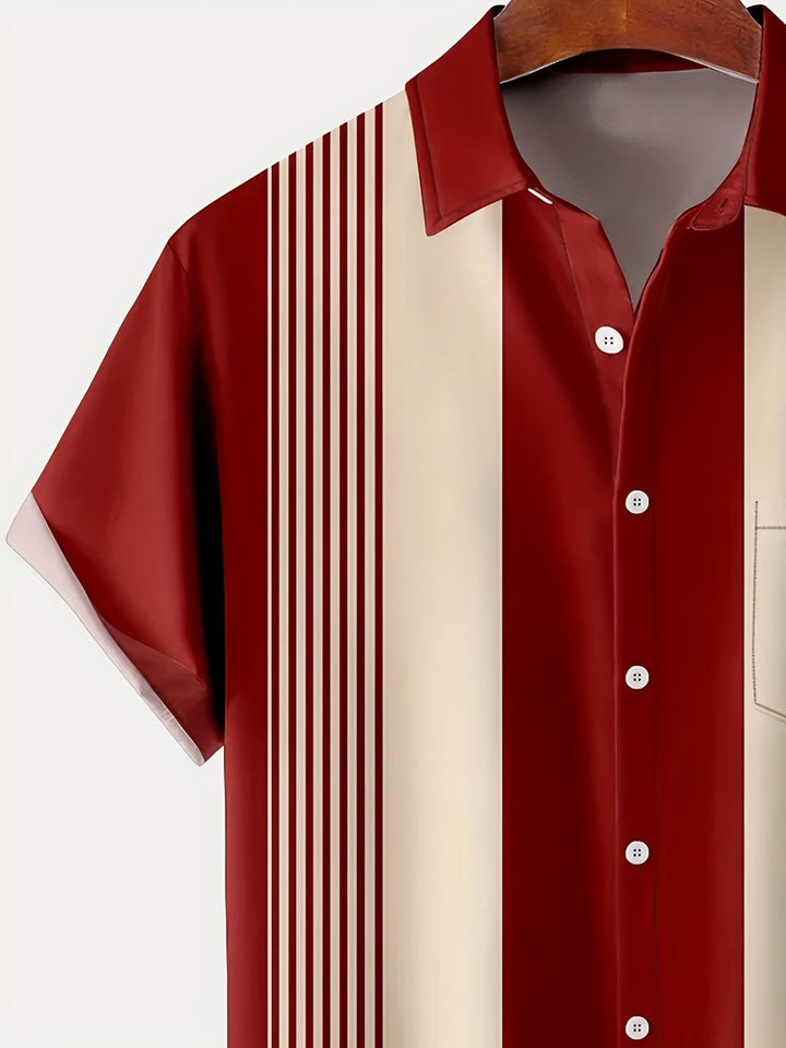 Morpeth - Camisa de rayas vintage con cuello abotonado