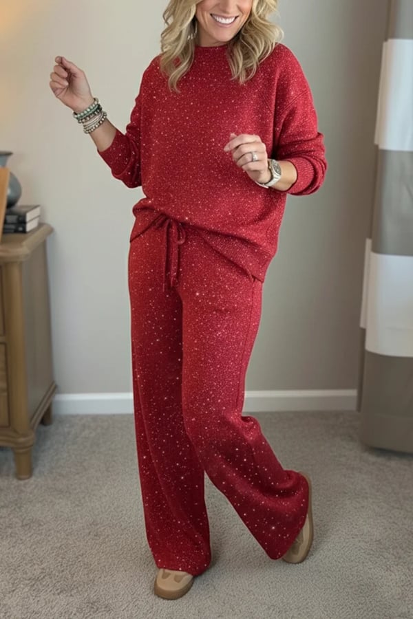 Celia - Traje de chaqueta y pantalón con acabado brillante