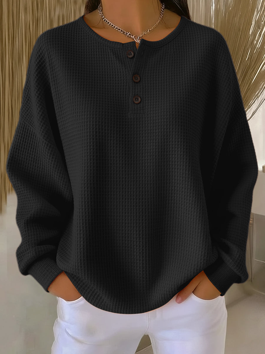 Carabelle - Sudadera Henley texturizada