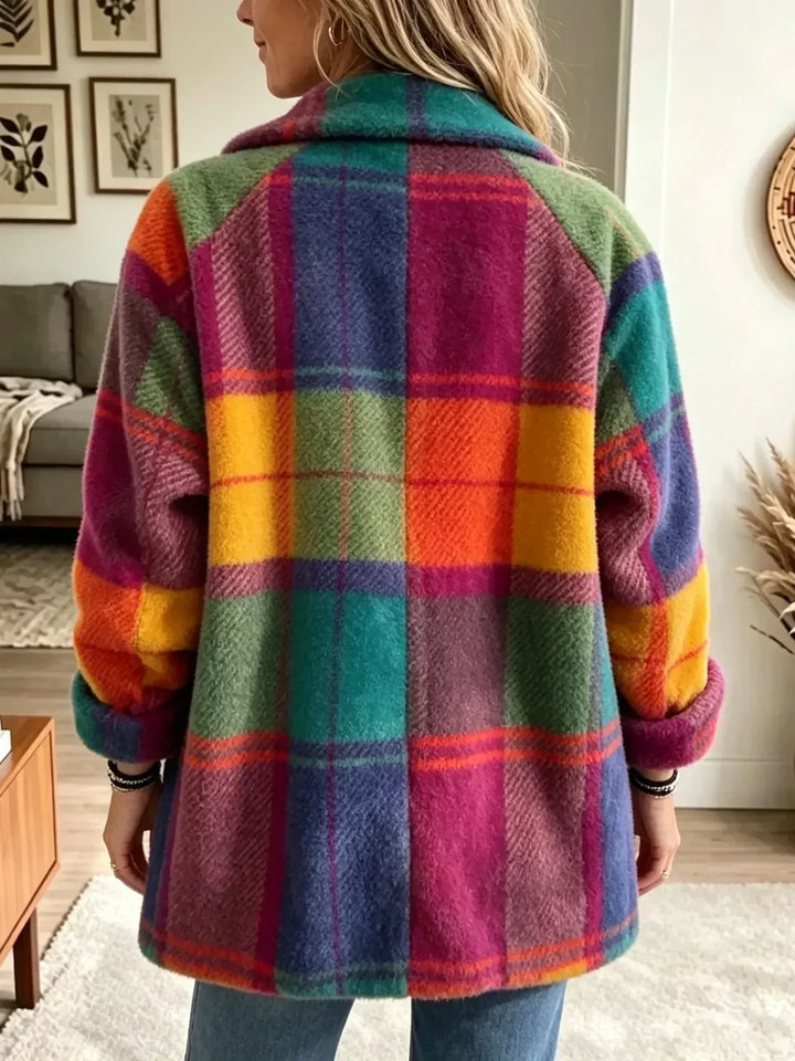 Apollonia - Chaqueta oversize de pana a cuadros