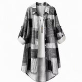 Nia - Sobrecamisa larga con estampado de patchwork