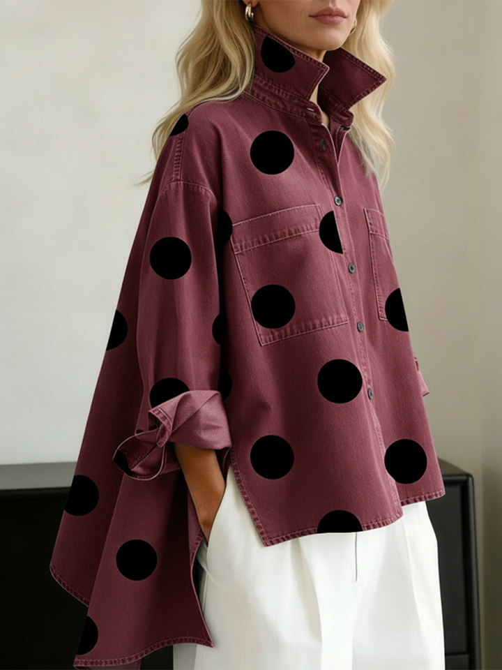 Kelsey - Blusa bordada de tacto suave