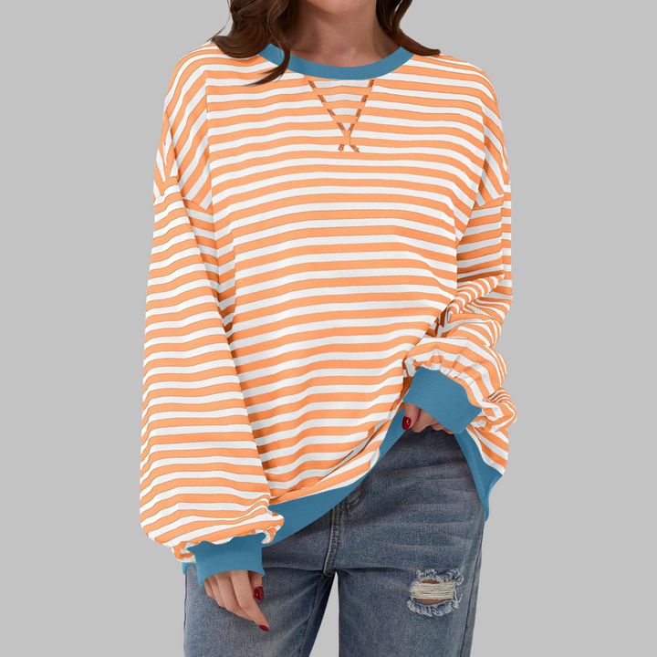 Adelia - Sudadera a rayas de manga larga y tacto suave