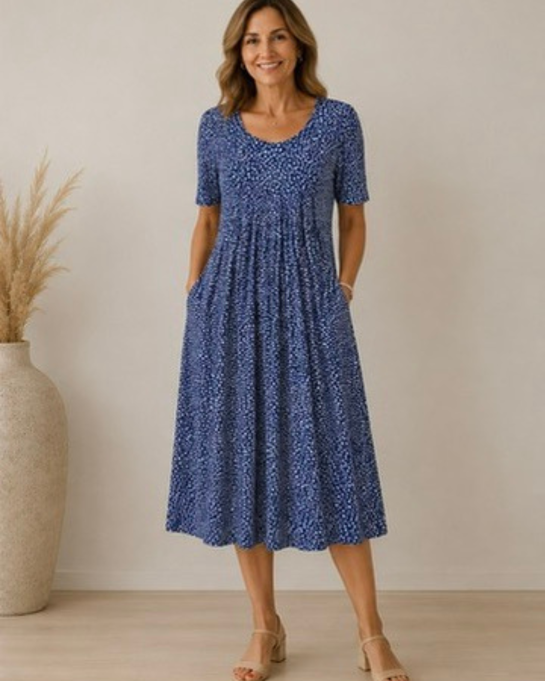 Ailith - Vestido drapeado de tacto suave
