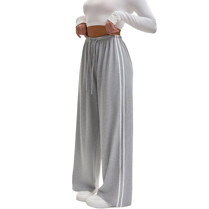 Adorielle - Pantalón ancho de rayas deportivas