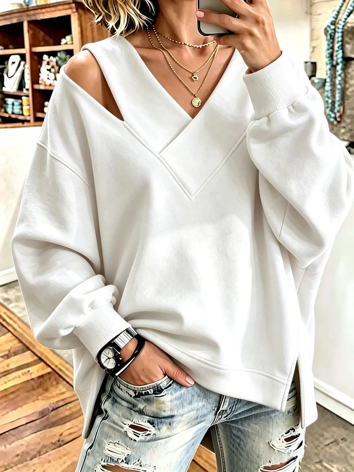 Aurelia - Sudadera de cuello en pico y tacto suave