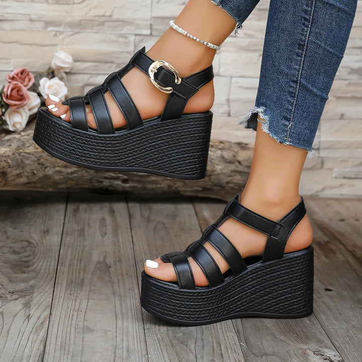 Isabeau - Sandalias de cuña acolchadas