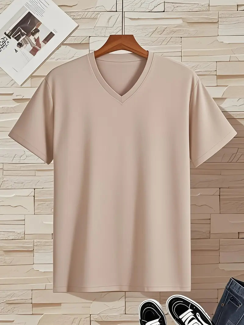 Trevor - Camiseta de cuello en V con tacto suave