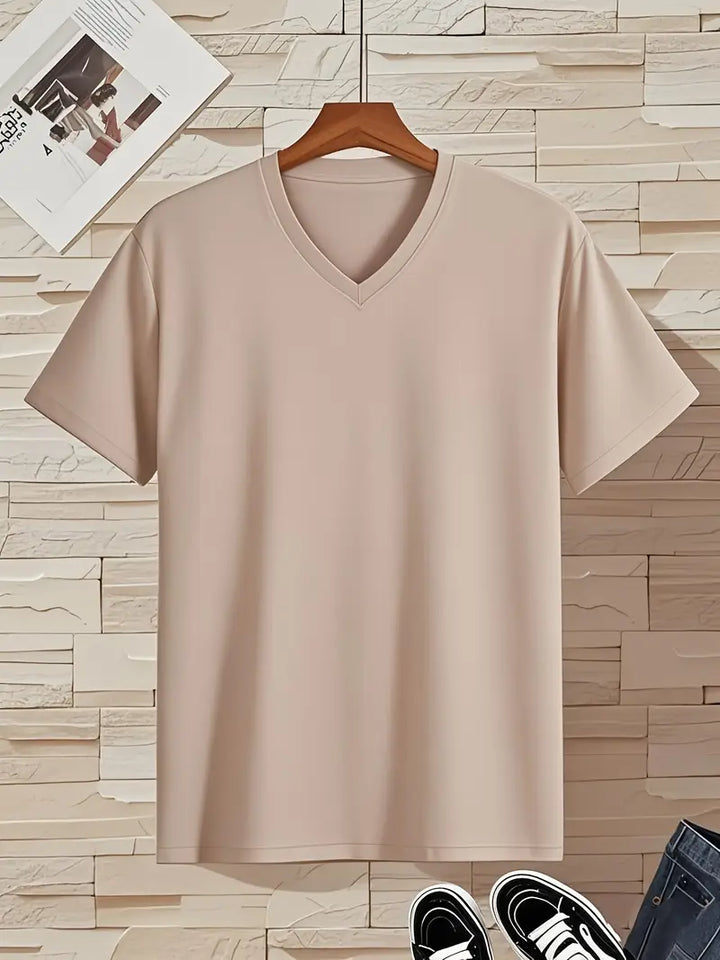 Trevor - Camiseta de cuello en V con tacto suave