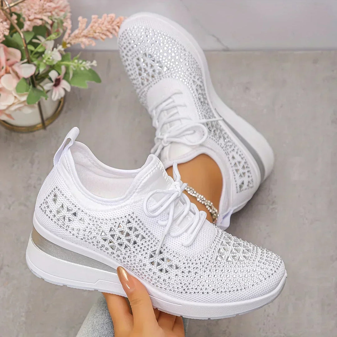 Lilia - Zapatillas de cuña con aplicaciones de strass