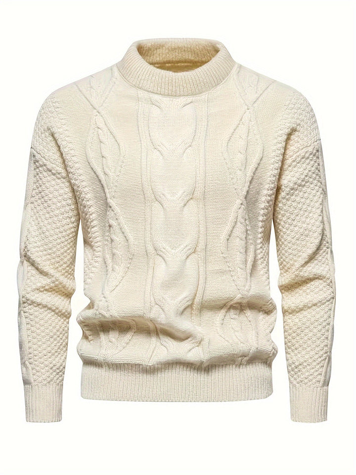 Kael - Jersey de cuello alto de punto trenzado