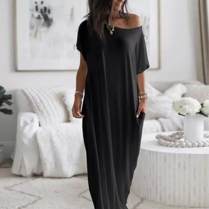 Adalynne - Vestido largo holgado de un solo hombro