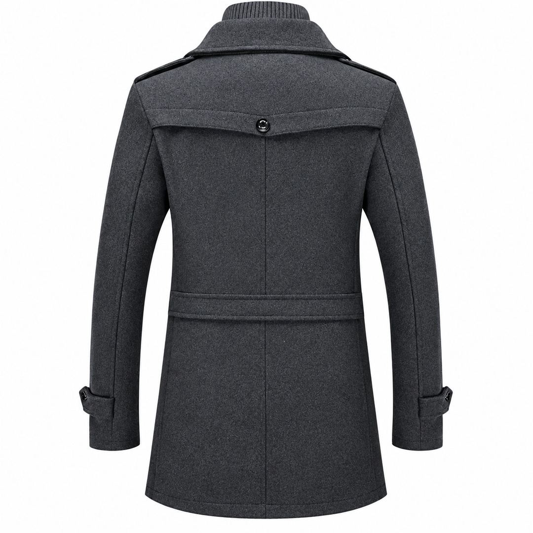Davin - Abrigo midi de cuello alto con efecto capas