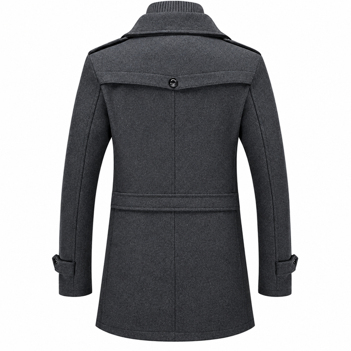 Davin - Abrigo midi de cuello alto con efecto capas