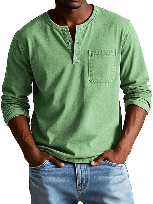Emmett - Camiseta Henley de tacto suave