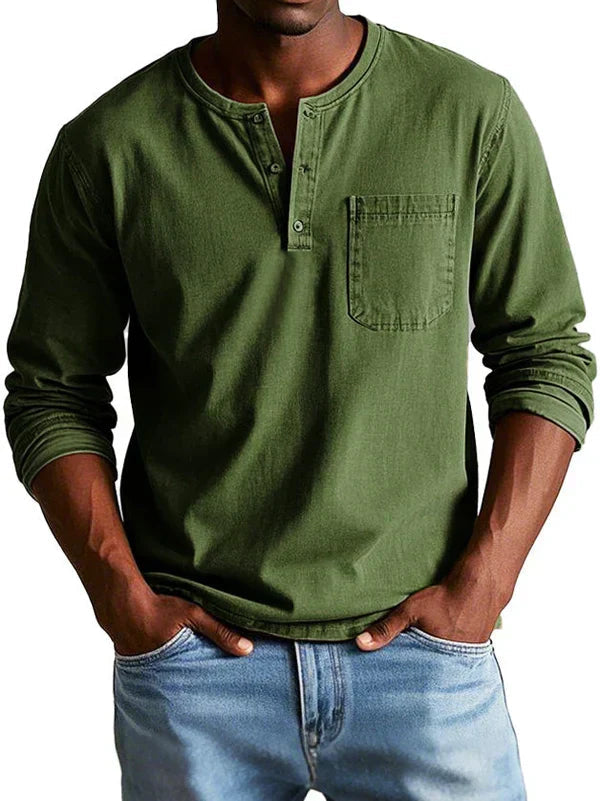 Emmett - Camiseta Henley de tacto suave