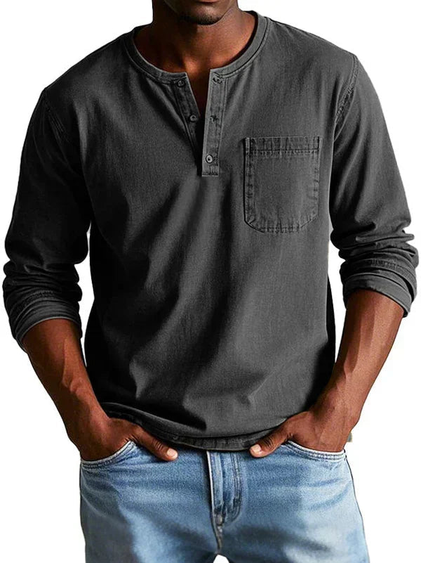 Emmett - Camiseta Henley de tacto suave