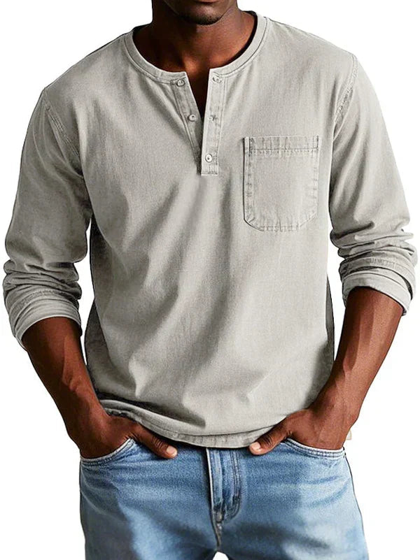 Emmett - Camiseta Henley de tacto suave