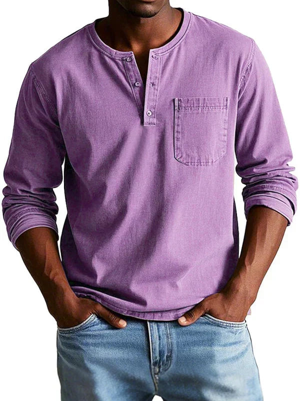 Emmett - Camiseta Henley de tacto suave