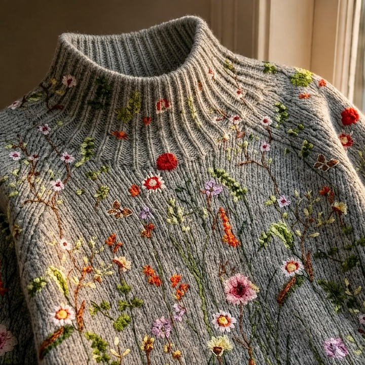 Adorelia - Jersey de punto floral de tacto suave