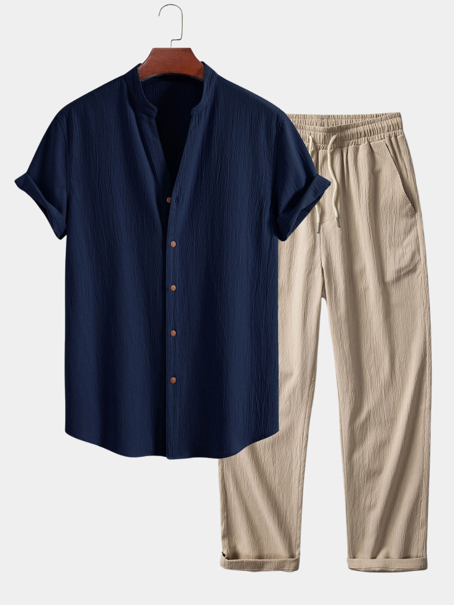 Adrián - Conjunto de camisa y pantalón ligeros de verano