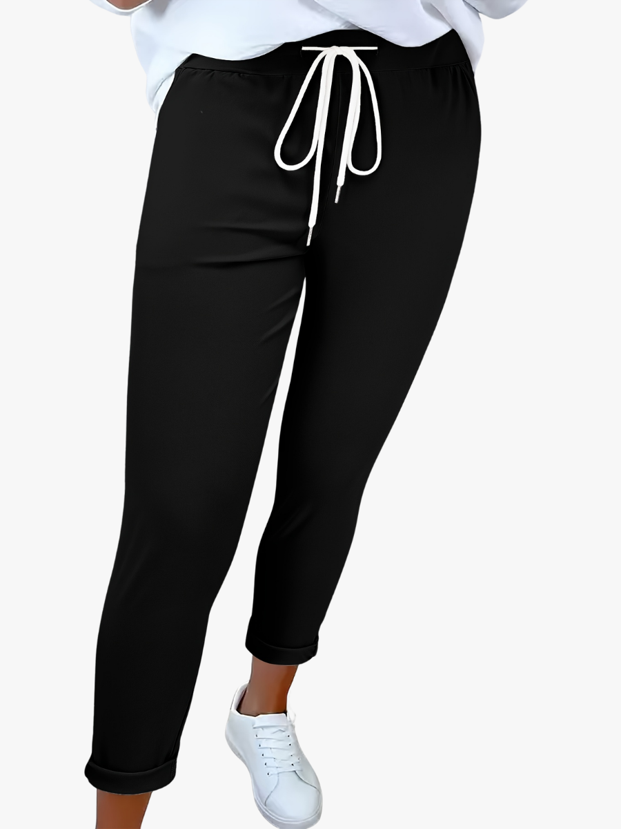 Tansy - Pantalón de tiro alto con cordón ajustable