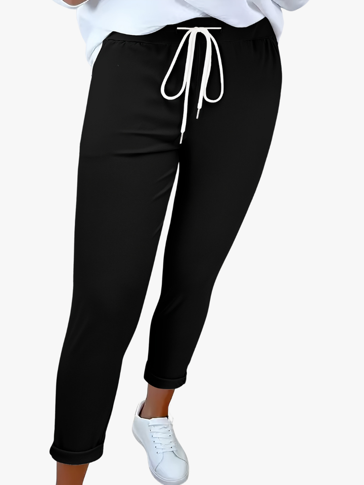 Tansy - Pantalón de tiro alto con cordón ajustable