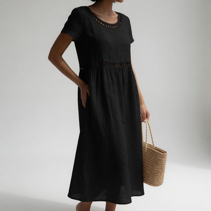 Ysoline - Vestido midi bordado de tacto suave