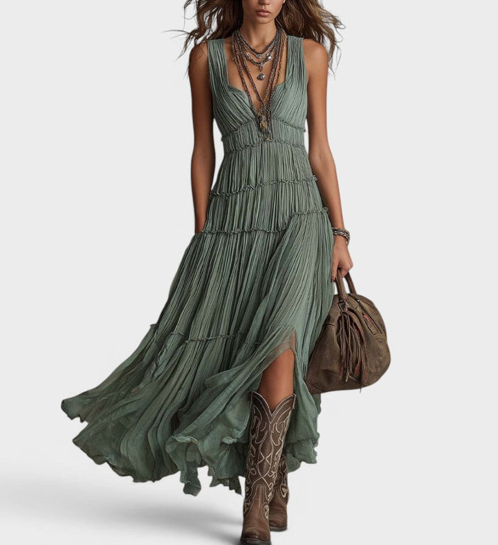 Alexa - Vestido largo boho de tacto suave