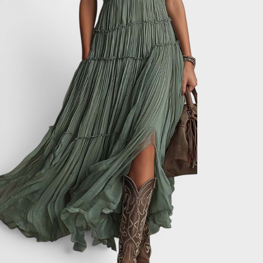 Alexa - Vestido largo boho de tacto suave