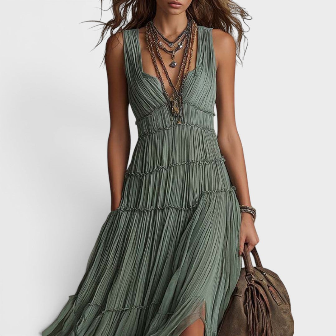 Alexa - Vestido largo boho de tacto suave